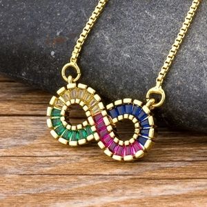 Infiniti Shape Necklace Pendant Charm Zirconia